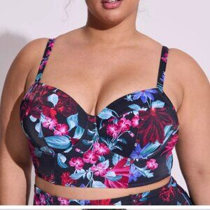 NWT Torrid Long Line Bikini Top size 1
